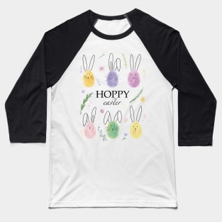 Hoppy Easter bunnies and flowers Baseball T-Shirt